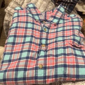 Vineyard Vines Plaid Shirt - Blue and Pink